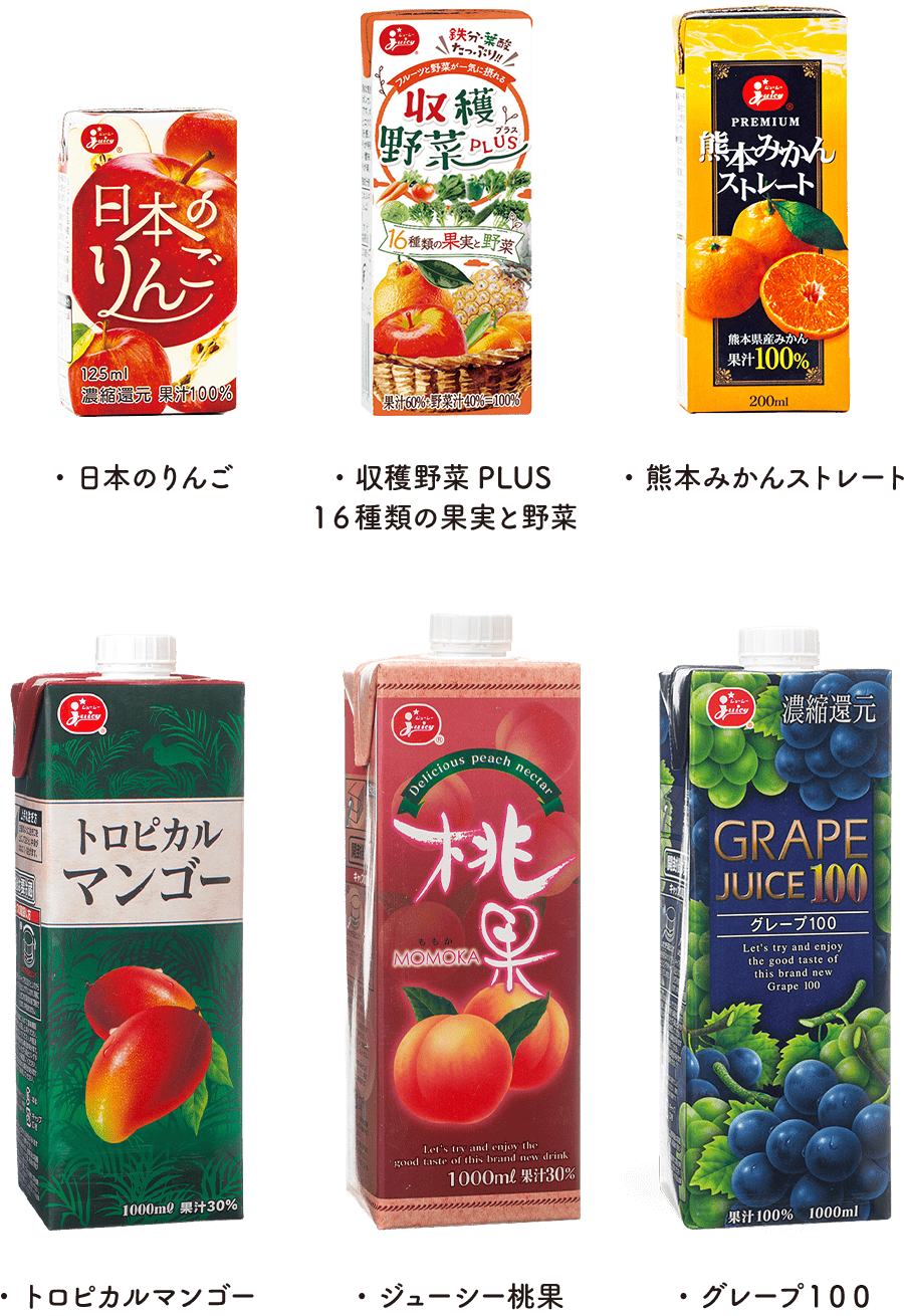 シェイクに使用しているジューシー製品